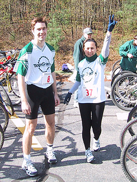 Braxton and Andrina get ready to race